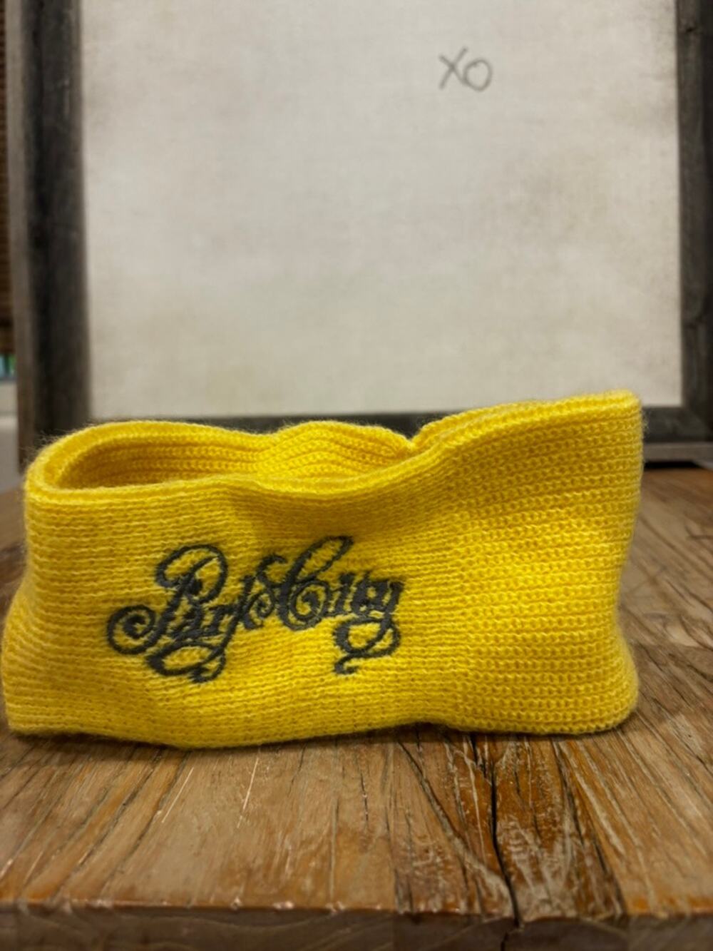 Vintage Park City Yellow Knit Ski Headband Ear Warmer Retro Après Ski